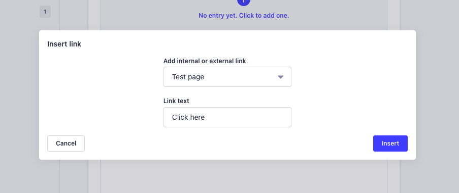 Ckeditor link modal