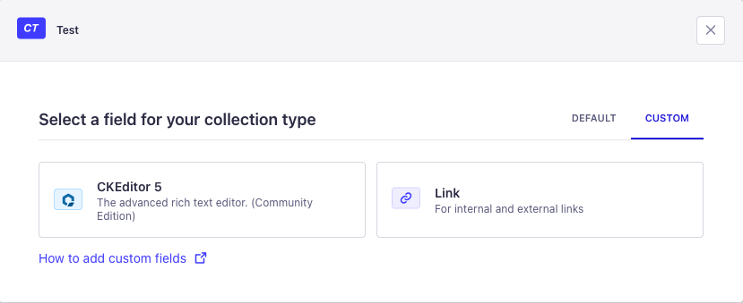 Link custom field
