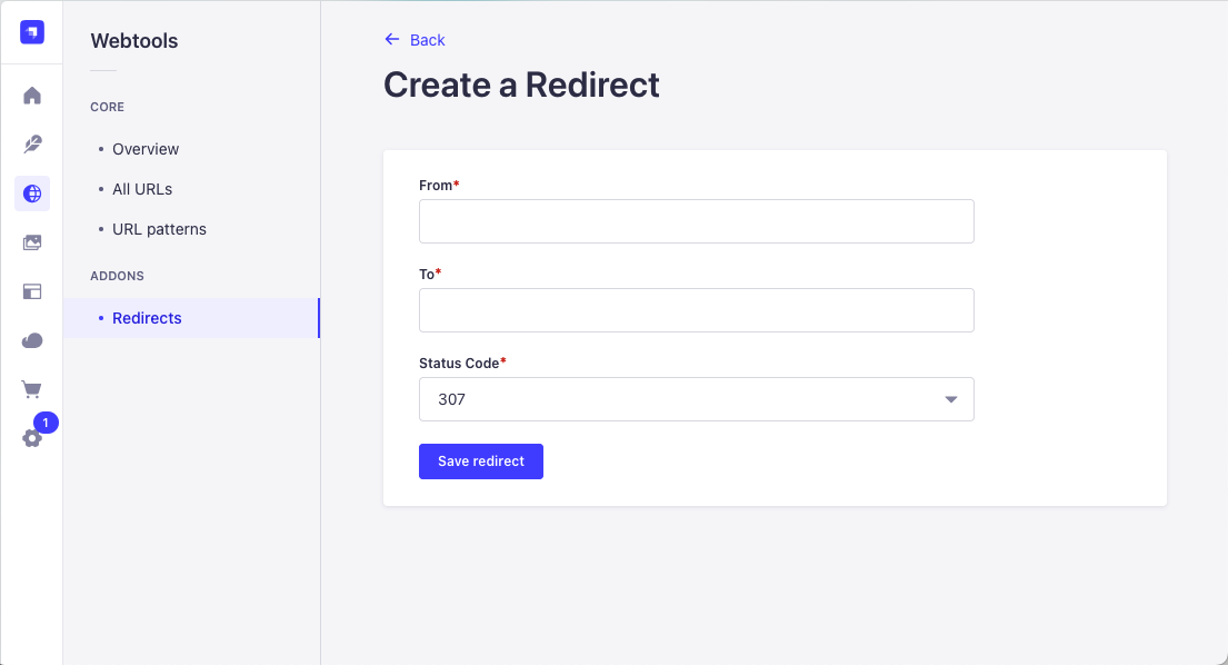 Create redirects